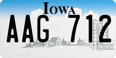 IA license plate AAG712