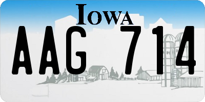 IA license plate AAG714