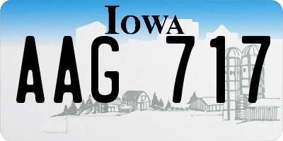 IA license plate AAG717