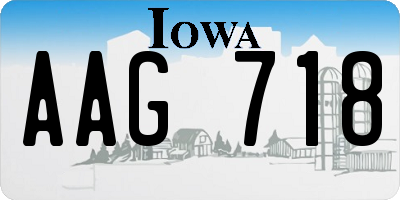 IA license plate AAG718