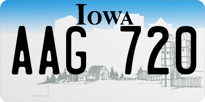 IA license plate AAG720