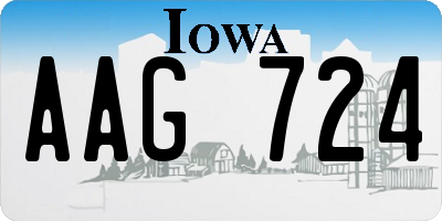 IA license plate AAG724