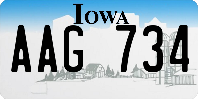 IA license plate AAG734