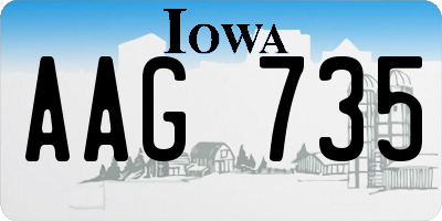 IA license plate AAG735