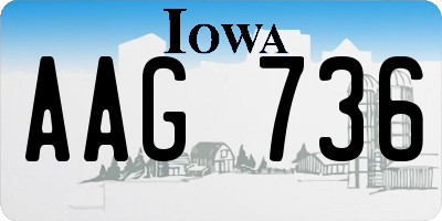 IA license plate AAG736