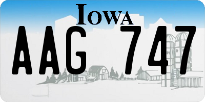 IA license plate AAG747