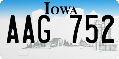 IA license plate AAG752