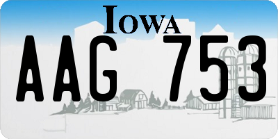 IA license plate AAG753