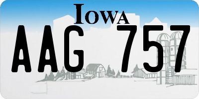 IA license plate AAG757