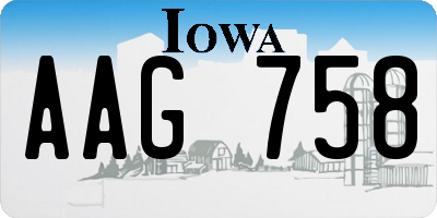 IA license plate AAG758