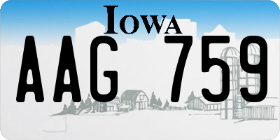 IA license plate AAG759