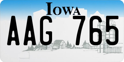 IA license plate AAG765