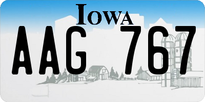 IA license plate AAG767