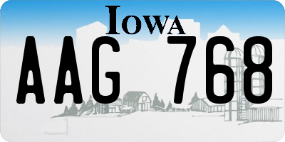 IA license plate AAG768