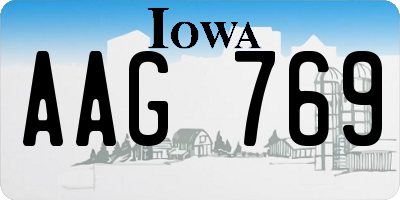 IA license plate AAG769