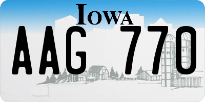 IA license plate AAG770