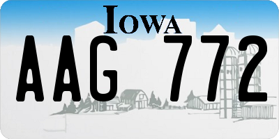 IA license plate AAG772