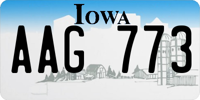 IA license plate AAG773