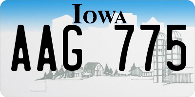 IA license plate AAG775