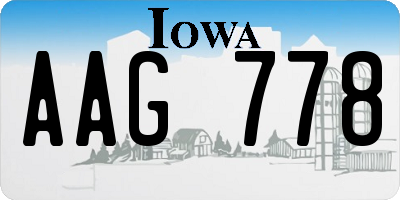 IA license plate AAG778