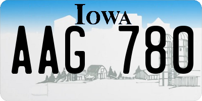 IA license plate AAG780