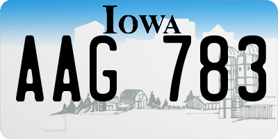 IA license plate AAG783