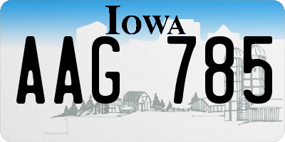 IA license plate AAG785