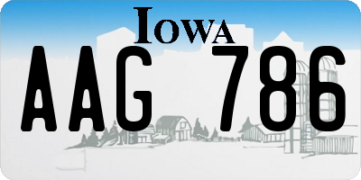 IA license plate AAG786