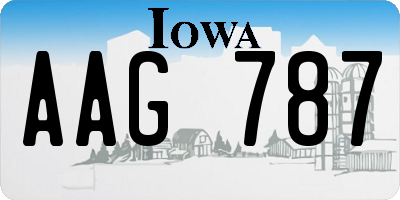 IA license plate AAG787