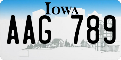 IA license plate AAG789