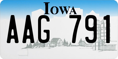 IA license plate AAG791