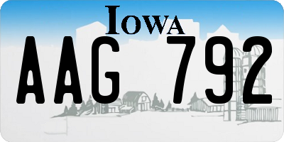 IA license plate AAG792