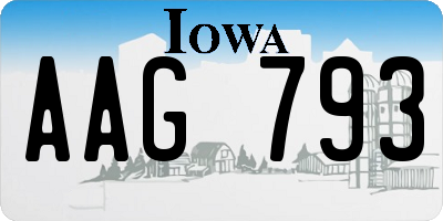 IA license plate AAG793