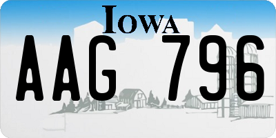 IA license plate AAG796