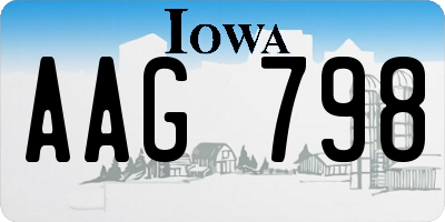 IA license plate AAG798