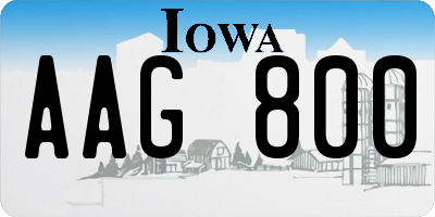 IA license plate AAG800