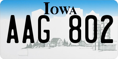 IA license plate AAG802