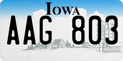 IA license plate AAG803