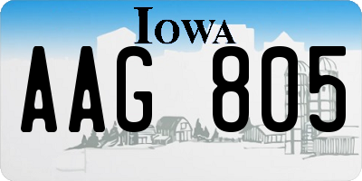 IA license plate AAG805