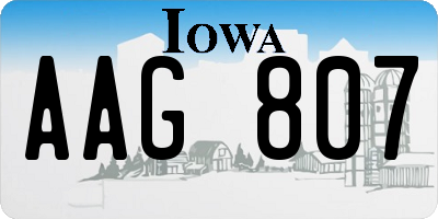 IA license plate AAG807