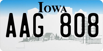 IA license plate AAG808