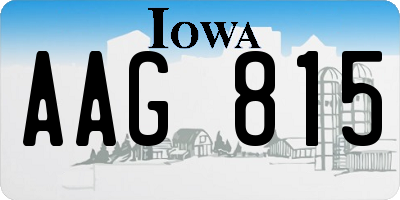 IA license plate AAG815