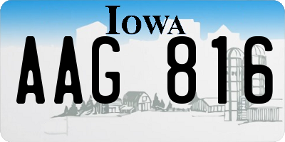 IA license plate AAG816