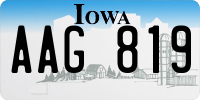 IA license plate AAG819