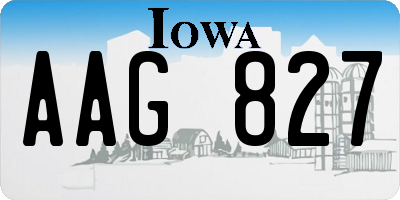 IA license plate AAG827