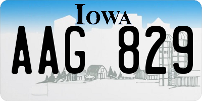 IA license plate AAG829