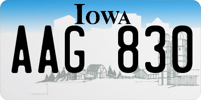 IA license plate AAG830