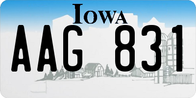 IA license plate AAG831