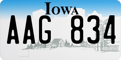 IA license plate AAG834