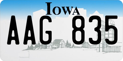 IA license plate AAG835